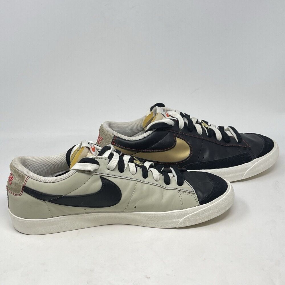 Nike Blazer Low 77 Sneakers Mens 12 Black Natural Red Athletic Shoes DH4370-001